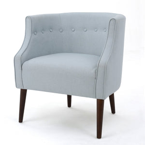 English Elm Club Chair Barrel Silhouette Button Tufted Fabric Accent Seat with Tapered Birch Legs 60007.00LSKY