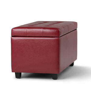 English Elm Cosmopolitan Red Storage Ottoman - Stylish Faux Leather, Child-Safe, Multi-Functional Seating & Storage B136P159773