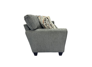 Porter Designs Reese Modern Upholstered Sofa - Elegant Comfort With Abstract Pillows For Your Home Gray Fabric 01-207-01-2961