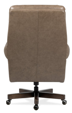 Hooker Furniture Lenora Top-grain Leather Executive Chair Tufted Back Swivel Home Office Seating EC846-088