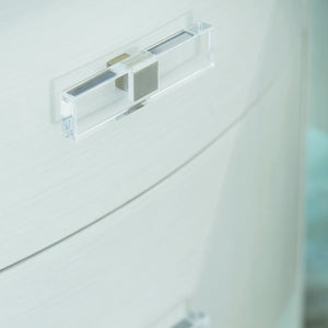 Bernhardt Bernhardt Axiom Oval Nightstand Modern Sculptural Bedside Table With Curved Front, Acrylic Hardware, 36"W X 21"D X 30"H 381213