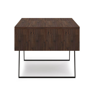 English Elm Lowry Lift Top Coffee Table - Distressed Charcoal Brown, Solid Acacia Wood, Modern Industrial Style B136P158846