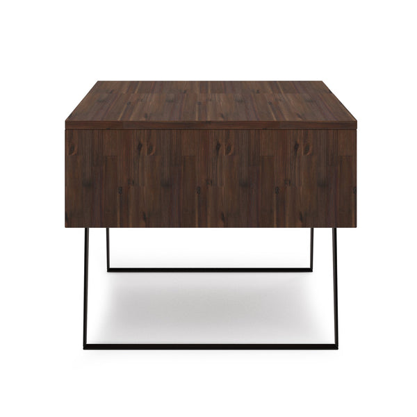 English Elm Lowry Lift Top Coffee Table - Distressed Charcoal Brown, Solid Acacia Wood, Modern Industrial Style B136P158846