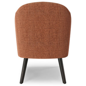 English Elm Redding Mid-Century Accent Chair with Curved Back, Deep Cushion & Solid Rubberwood Legs, Rust Red B136P159542