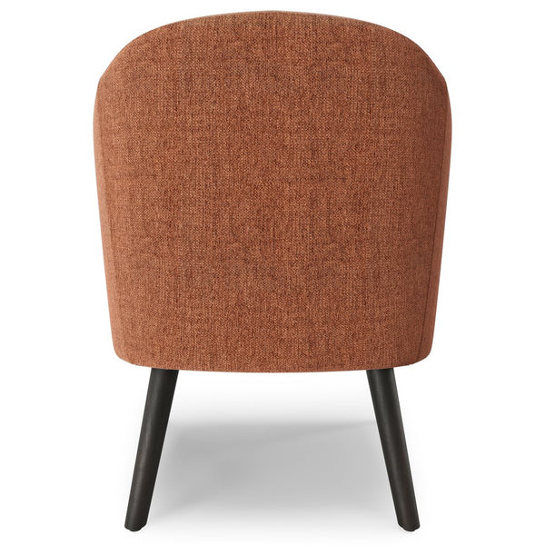 English Elm Redding Mid-Century Accent Chair with Curved Back, Deep Cushion & Solid Rubberwood Legs, Rust Red B136P159542