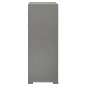 English Elm Pierce Five Drawer Chest with Diamond Emboss Texture and Sleek Contemporary Bedroom Storage Grey B062P447672