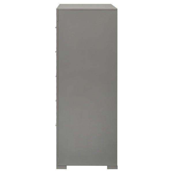 English Elm Pierce Five Drawer Chest with Diamond Emboss Texture and Sleek Contemporary Bedroom Storage Grey B062P447672