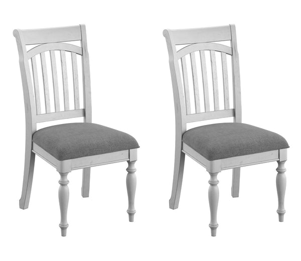 English Elm Wallace & Bay - Gray Slat Back Dining Chairs Set Of 2 - Coastal Charm, Solid Wood, Easy Care, Timeless Design B2709P212359-GIGA