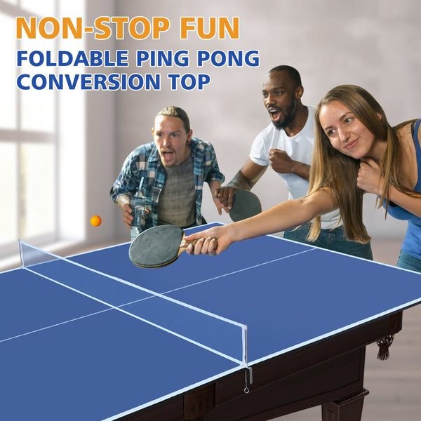 English Elm 8.5ft Regulation Ping Pong Conversion Top Foldable Mdf Surface for Game Rooms Blue W1408P401724