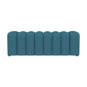 English Elm Fabric Upholstered Accent Bench with Arms in Soft Neutral Fabric, Sleek Black Legs for Modern Chic Seating Peacock Blue B016P383670