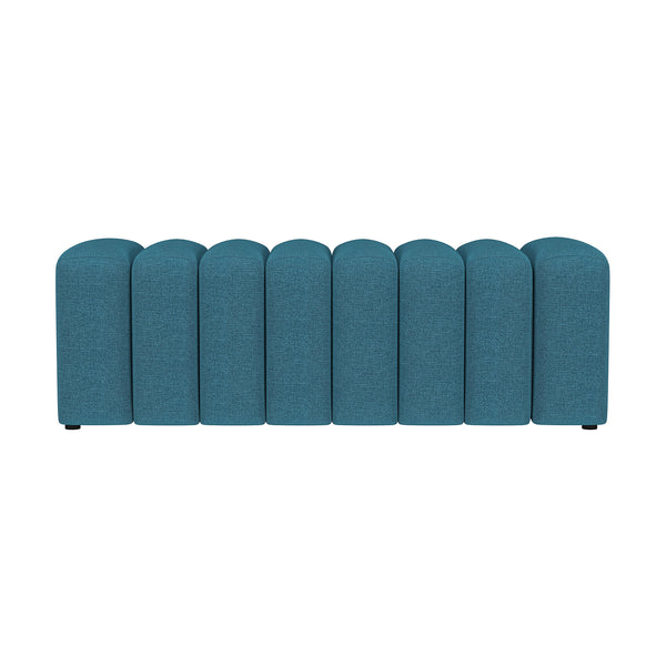 English Elm Fabric Upholstered Accent Bench with Arms in Soft Neutral Fabric, Sleek Black Legs for Modern Chic Seating Peacock Blue B016P383670