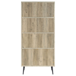 English Elm Minerva Staggered Shelf Bookcase with Drawers in Distressed Pine Scandinavian Style B062P447806