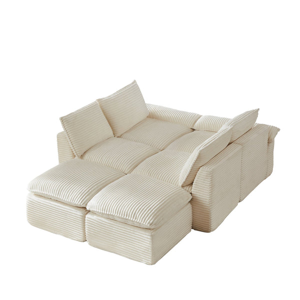 English Elm Modern Corduroy Cloud Sofa – Stylish, Modular Comfort For Living Rooms, Offices & Cozy Spaces! W3396S00030