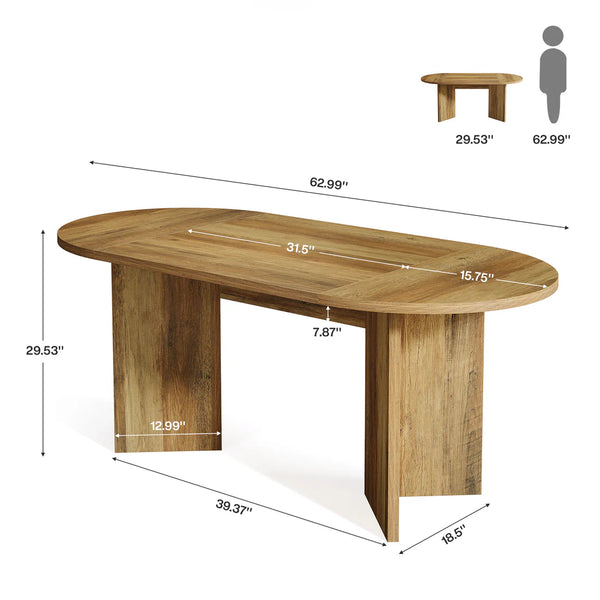 English Elm Natural Farmhouse Bar Table with U-shaped Top and Rustic Slat Detailing for Entertaining T3971P464019