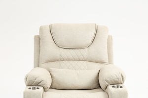 English Elm Lounge Electric Lift Recliner Chair With 180° Flat Lay, Dual Cup Holders & Soft Velvet Comfort W547S00049