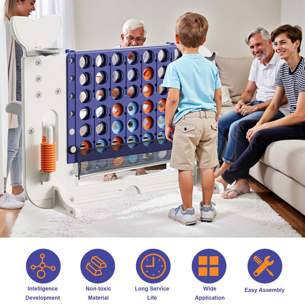 English Elm 4-to-score Giant Backyard Game Set with 4 Activities Height Adjustable Family Fun White+Purple W2700P357855