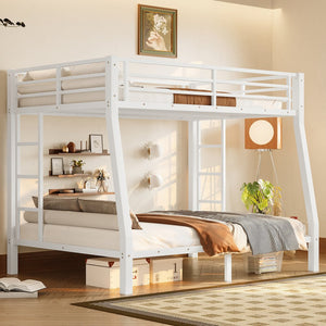 English Elm Metal Full Xl Over Queen Bunk Bed – Space-Saving, Durable Steel Frame, No Box Spring Needed, Easy Setup W1580S00288