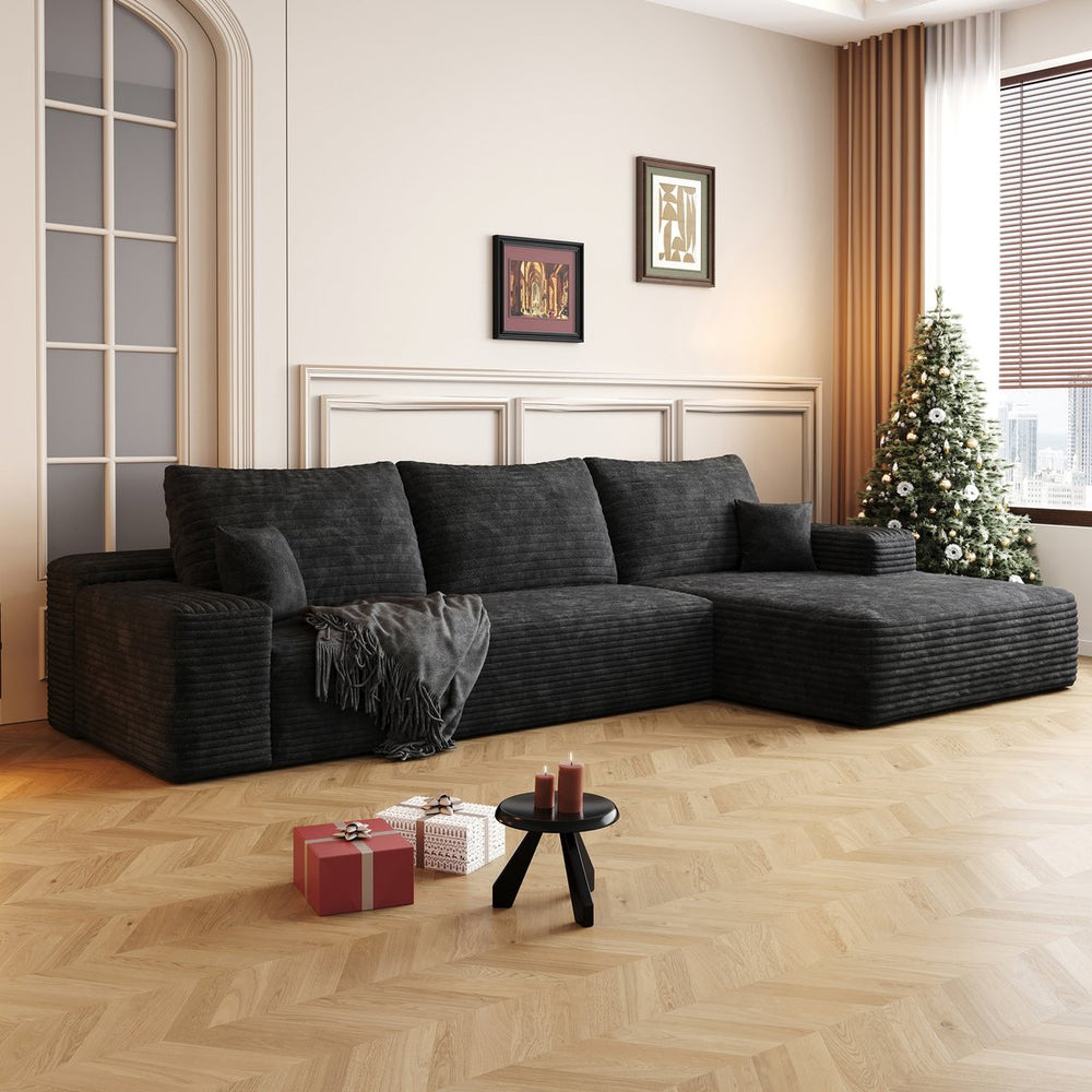 English Elm 107" Cloud Sectional Couch - Modern L-Shape Modular Sofa, No Assembly, Deep Plush Comfort For Home W2824S00069