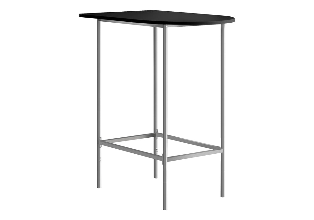 English Elm Home Bar Table - Contemporary 36" Pub Height Design In Black Laminate & Grey Metal For Small Spaces B2710P219007