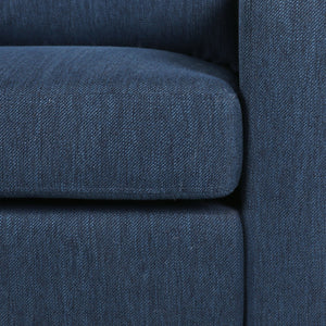 English Elm Christopher Knight Home® - Upholstered Navy Blue Club Chair with Plush Polyester Fabric, Sloped Arms & Birch Legs — Luxe Comfort N758P268286B