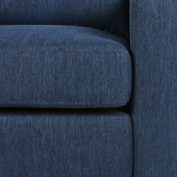 English Elm Christopher Knight Home® - Upholstered Navy Blue Club Chair with Plush Polyester Fabric, Sloped Arms & Birch Legs — Luxe Comfort N758P268286B