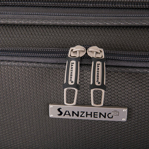 English Elm 3-piece Soft Shell Luggage Set with Swivel Wheels Telescopic Handle and Password Lock Grey T3292P343342