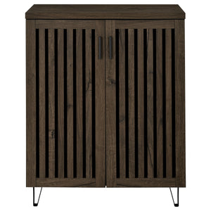 English Elm Clackamas Engineered Wood Shoe Cabinet with Hairpin Legs and Matte Gold Hardware Oak B062P440405