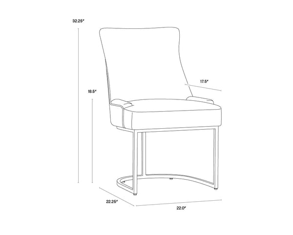 Sunpan Florence Dining Chair Set of 2 - Elegant Fabric, Rustic Bronze Frame, Diamond Stitched Back Design Bravo Admiral