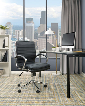 OSP Home Furnishings Mid Back Faux Leather Manager Chair with Lumbar Support and Pneumatic Height Control SPX23591C-U6