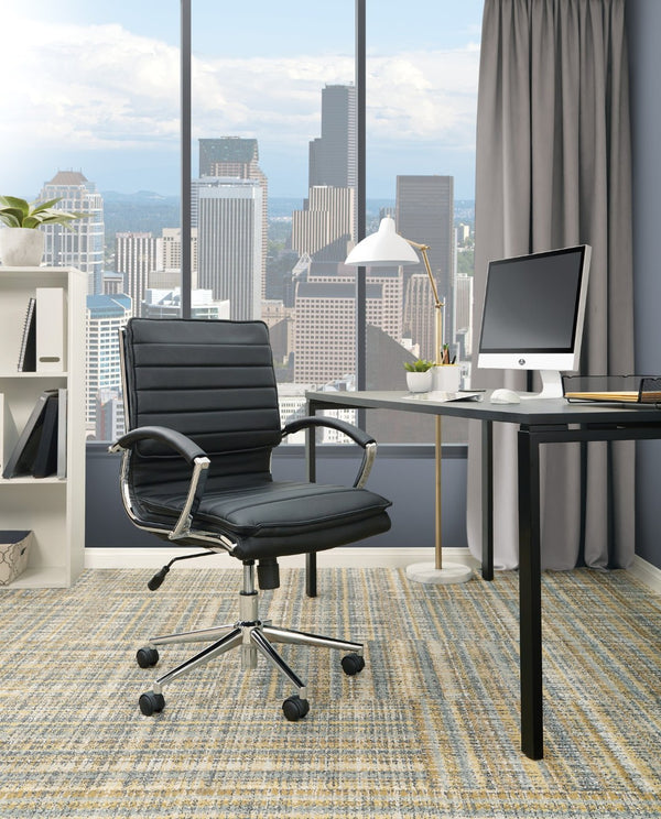 OSP Home Furnishings Mid Back Faux Leather Manager Chair with Lumbar Support and Pneumatic Height Control SPX23591C-U6