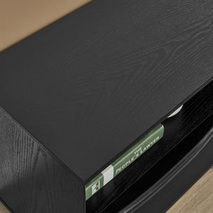 English Elm 63" Mid-Century Modern TV Stand for TVs up to 75" — Solid Wood Drawer Media Console, Louvered Farmhouse Design, Outlet Holes, Durable MDF Finish W1801P291993