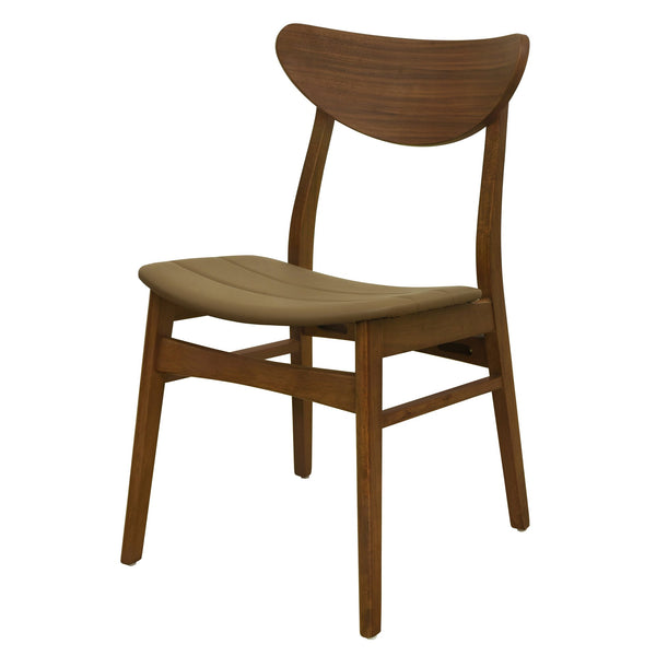 English Elm Christopher Knight Home® - DINING Chair Set of 2 Mid-Century Rubberwood Frame with PU Upholstery, Sleek Lightweight Design Brown N771P298839W