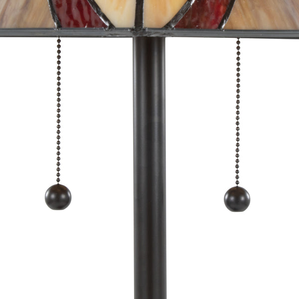 English Elm 63" Tiffany Style Floor Lamp with Stained Green Glass and Bronze Finish B202P471645