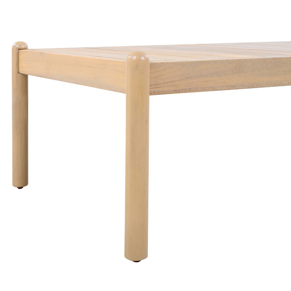 English Elm Outdoor Solid Acacia Slatted Coffee Table Patio Deck Low Profile Teak Finish N768P361446L