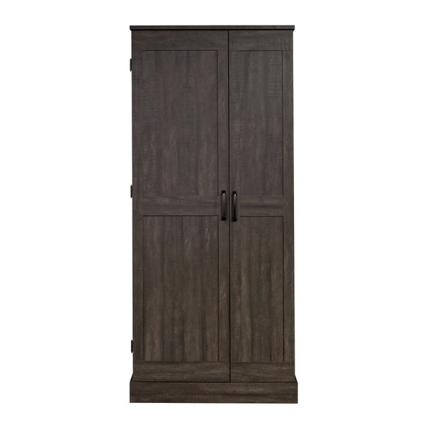 English Elm Storage Cabinet - Sleek Black Finish, Multi-Shelf Design For Modern Spaces, Easy Access & Durable Use B356P402809-GIGA