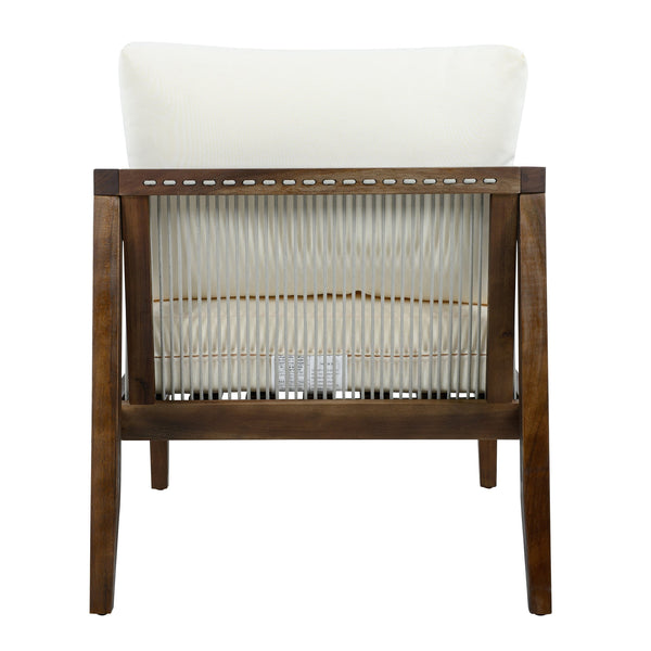 English Elm Outdoor Acacia Wood Club Chairs Set of 2 with Rope Back and Weather Resistant Cushions Beige,Dark Brown N768P408130D_2