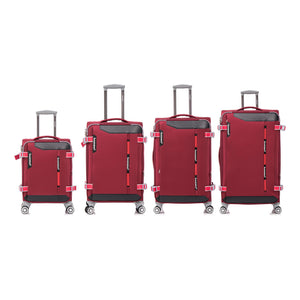 English Elm Softside Expandable Spinner Luggage Set Four Piece Lightweight Travel Collection Claret Red T3292P343875