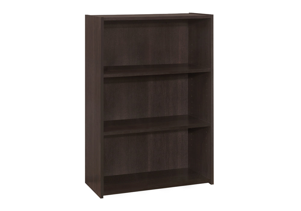 English Elm Bookshelf, 4-Tier Space-Saving Bookcase with 2 Adjustable Shelves and Elegant Brown Laminate Finish Espresso 40 L x 15 W x 7 H B2710P219789