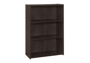 English Elm Bookshelf, 4-Tier Space-Saving Bookcase with 2 Adjustable Shelves and Elegant Brown Laminate Finish Espresso 40 L x 15 W x 7 H B2710P219789