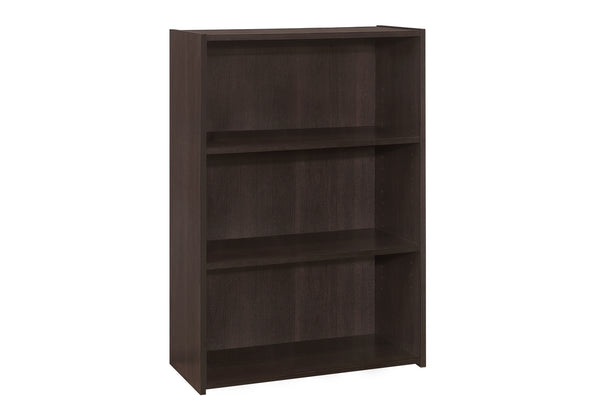 English Elm Bookshelf, 4-Tier Space-Saving Bookcase with 2 Adjustable Shelves and Elegant Brown Laminate Finish Espresso 40 L x 15 W x 7 H B2710P219789