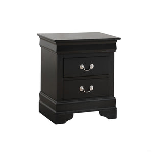 English Elm Elegant Modern Nightstand with Dovetail Drawers, Silver Hardware, Durable Wood Veneer for Bedroom Storage Black 30 L x 25 W x 20 H B078118333
