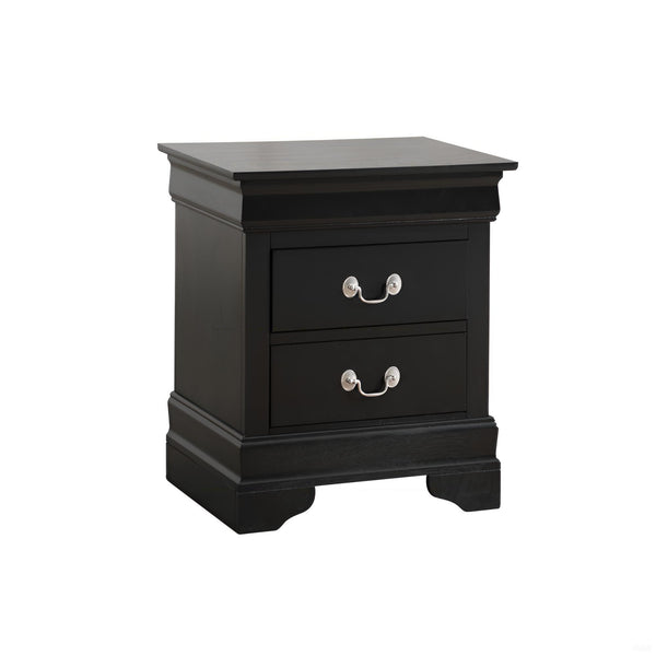 English Elm Elegant Modern Nightstand with Dovetail Drawers, Silver Hardware, Durable Wood Veneer for Bedroom Storage Black 30 L x 25 W x 20 H B078118333