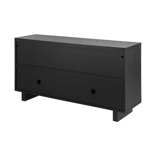 English Elm Christopher Knight Home® - Modern Sideboard 59" Black Storage Cabinet With 4 Doors, Metal Handles - Scandinavian Style Elegance N780P352310B