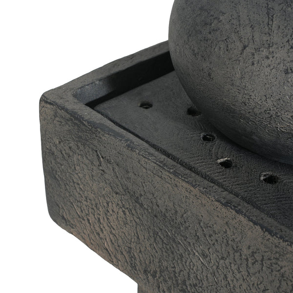 English Elm Christopher Knight Home® - 25.59"H Minimalist Concrete Column Fountain with LED Illumination, Durable Weatherproof Outdoor Accent N765P324547G