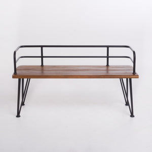 English Elm Christopher Knight Home® - ZION Rustic Teak Acacia Wood and Powder-Coated Iron Bench for Patio — Durable 50.5" Outdoor Seating 60390.00