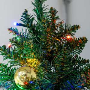 English Elm Homcom 8Ft Tall Slim Pencil Christmas Tree With 250 Led Lights, 668 Branches, Easy Assembly & Storage W2225P249680