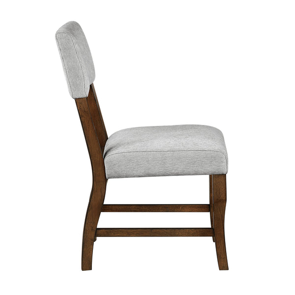 English Elm Contemporary High Back Chenille Dining Chairs Solid Wood Frame Upholstered Set Brown,Gray B011P439061