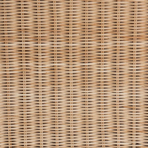 English Elm Bohemian Handcrafted Rattan Round Footstool with Open Lattice Weave and Foam Seat B2750P467836