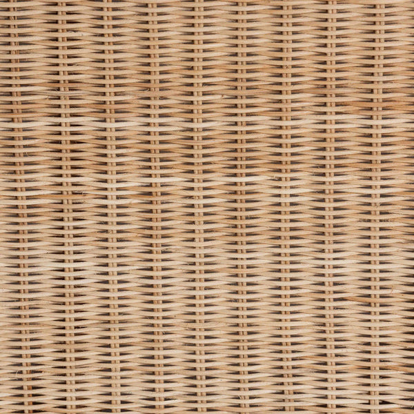 English Elm Bohemian Handcrafted Rattan Round Footstool with Open Lattice Weave and Foam Seat B2750P467836