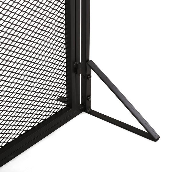 English Elm Christopher Knight Home® - FIREPLACE Samantha Iron Screen with Matte Finish, Handcrafted Mesh Guard, Dual Doors & Sleek Frame Black 67721.00
